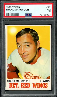 1970-71 TOPPS Hockey NHL #22 Frank Mahovlich HOF PSA 7 NM Red Wings Maple Leafs • $99.99