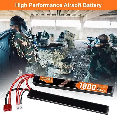 Airsoft Lipo Battery 11.1V 3S 1800mAh 30C Nunchuck Battery T Plug To Mini Tamiya • £16.13