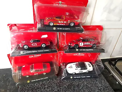 ALFA ROMEO Five Different Rally Car Official Models 1/43 Scale 5in Joblot SEALED • £29.75