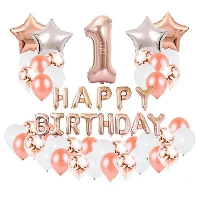 Large Happy Birthday Balloons Banner Balloon Bunting Self Inflating Party Decor • £14.03