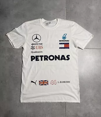 Mercedes Benz Lewis Hamilton  Amg F1 Petronas Racing White T-shirt Men's Size M • $55