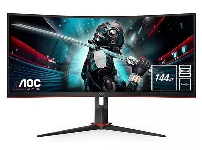 AOC Gaming CU34G2X 34  WQHD Curved Monitor 144Hz 1ms MPRT AMD FreeSync • £279.99