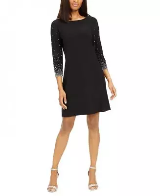 New $79 MSK   Women's Sheath Embellished Knee-Length 3/4 Sleeve Dress A2349 • $16.99