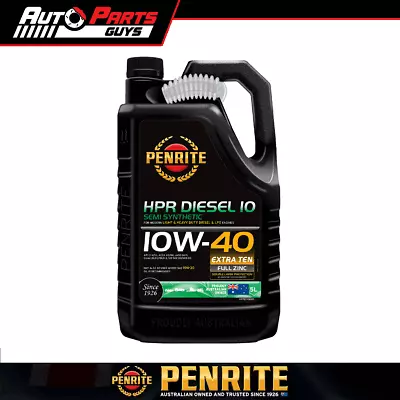 Penrite HPR Diesel 10 10W-40 Semi Synthetic Engine Oil 5L | HPRD10005 • $72.99