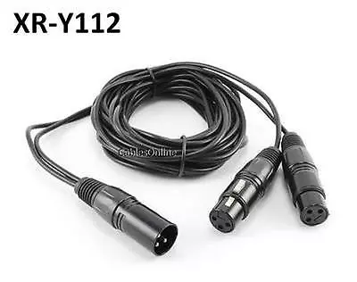 12ft XLR Male To 2-XLR Female Microphone Y-Splitter Cable CablesOnline XR-Y112 • $15.50