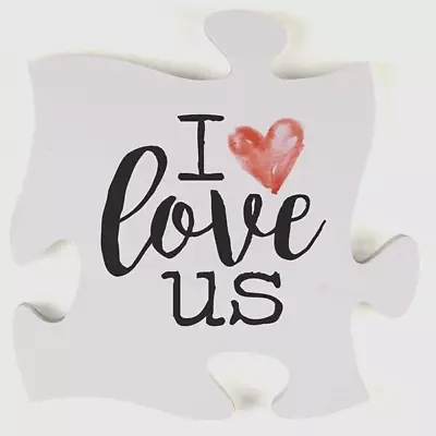 LOVE Wall Plaque Wedding Anniversary Couple Handcrafted Jig Saw Puzzle Piece • $16.95