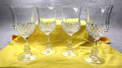 Vintage  Cristal D' Arques Longchamp Crystal Glasses Set Of 4 7 In Tall • $14.95