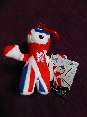 New Small 2012 London Olympic Mascot Union Jack Soft Toy Keyring Bag Charm • £0.99