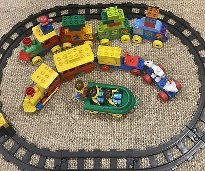 Lego Duplo Vintage Train Tracks + Numbers Train +  Carriages: Boat: Bricks: Figs • $85