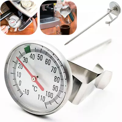£5.50 • Buy Clip On Metal Dial Thermometer-Frothing -10-100℃ Milk Cheese Candle Making Tool