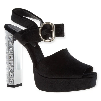 £25.80 • Buy Jeffrey Campbell Black Velvet Rhinestone Platform Heels UK 5/38