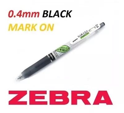 Zebra Sarasa Mark On Gel Pen 0.4mm - 1x Only Black • $5.95