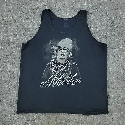 Marilyn Monroe Tank Top Shirt Men's XL Black Spell Out Graphic Sleeveless Adult • $7.99