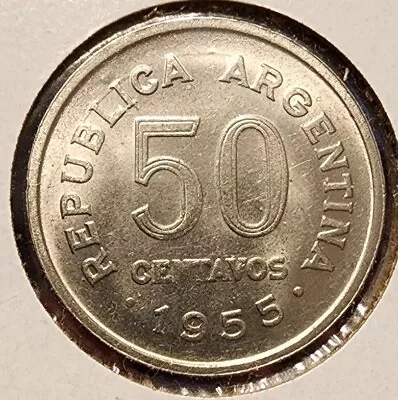 Argentina 1955 50 Centavos Coin • $5