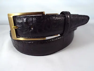 EUC VTG Johnston & Murphy Genuine S. American Crocodile 1 1/8  Dress Belt Sz 34 • $70