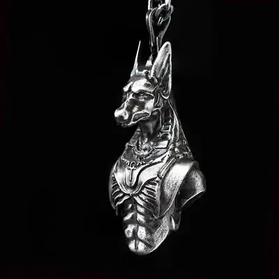 Vintage Egyptian Anubis Wolf Reaper Pendant Necklace Men Women Fashion Jewelry • $9.39