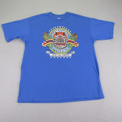 Vintage Mississippi Queen Shirt Mens XL Blue Single Stitch Steamboat 1989 80s • $14.98