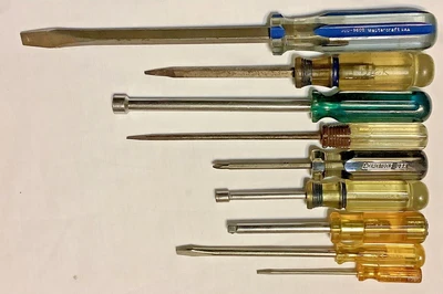$14 • Buy USA Made Screwdrivers & Nut Drivers Lot Of 9 Husky, Craftsman, VACO, Mastercraft