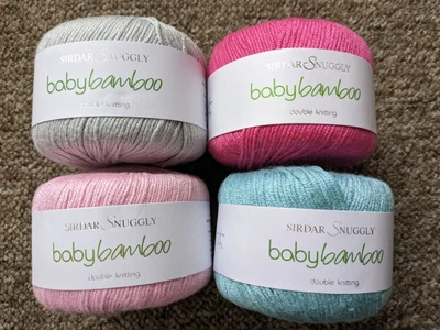 £9 • Buy Sirdar Snuggly Baby Bamboo DK 50g Knitting Crochet Yarn X 4 Volours