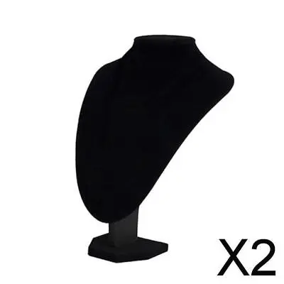 2x Simple Velvet Necklace Display Bust Stand Mannequin Jewelry Display Premium • £11.17