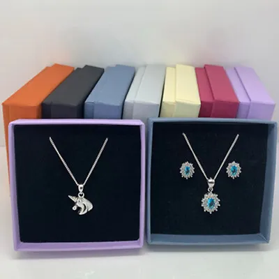 Gift Box Necklace Earrings Present Gift Jewellery Wholesale Bulk Buy Square • £3.49