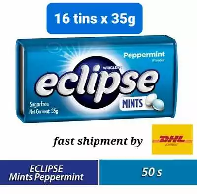 16 TinX Mint Wrigley's Eclipse Peppermint Sugarfree Candy Tin Fresh Breath-DHL  • $108.80