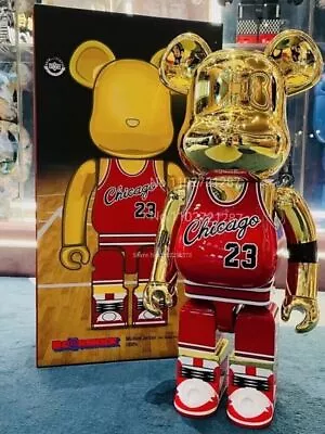 Bearbrick 400% MichaelJordan Chicago Red Gold 28cm Figure With Color • $78.99