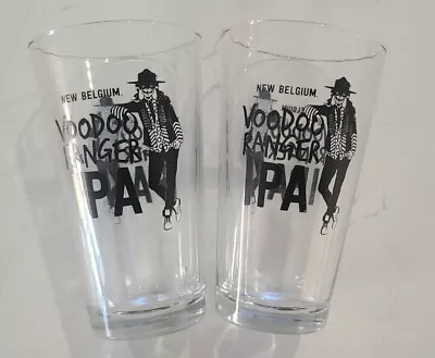 Set Of 2 - New Belgium Brewery Voodoo Ranger IPA Pint Glass Skull Two Lot Cup • $39.95