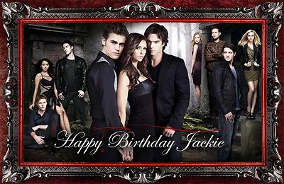 Vampire Diaries Edible Personalised Cake Topper A4 Icing Sheet Rice Wafer Paper • £5.99