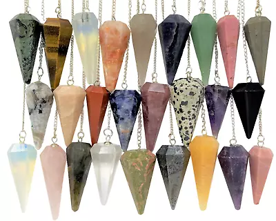 Crystal Gemstone Pendulums - Natural Faceted Pendulum (Dowsing Divination) • $9.95