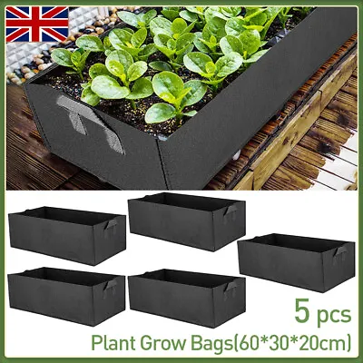 5X Large Plant Grow Bags Potato Fruit Vegetable Garden Planter Growing Bag Black • £11.99