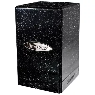ULTRA PRO BLACK GLITTER SATIN TOWER DECK BOX Card Dice Compartment MTG • $33.95