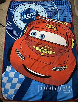 Disney Pixar Authentic Cars Lightning McQueen HUGE RARE Blanket Throw 62”x90”  • $25