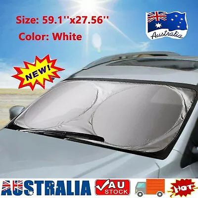 Jumbo Folding Front Rear Car Window Sun Shade Auto Visor Windshield Cover Block • $11.25