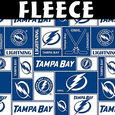 NHL Tampa Bay Lightning Block 012 Fleece Fabric By The Yard(Free Shipping!!!) • $21.95