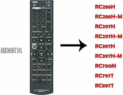  Replace Remote Control AKB36097101 For LG DVD VCR Recorder Combos RC297H RC397H • $8.01