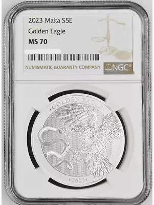 2023 Malta Golden Eagle 1 Oz Silver Coin NGC MS 70 • $107.10