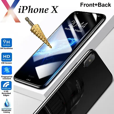 $3.99 • Buy 9H Tempered Glass Screen Protector & 4H Film For Apple IPhone X Front + Back