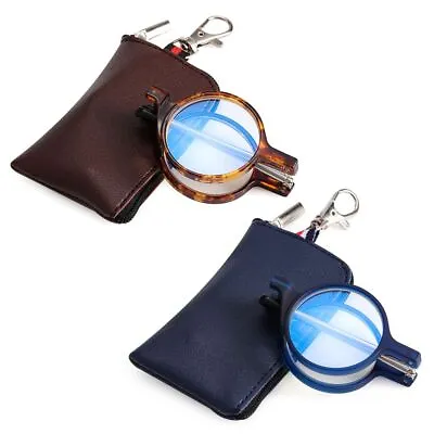 Folding Readers With Keychain Case Mini Reading Glasses Presbyopia Eyeglasses • $8.99