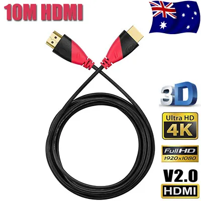 $17.95 • Buy 10M High Speed With Ethernet HEC Full HD 1080p HDMI Cable Ultra Premium 3D TV AU