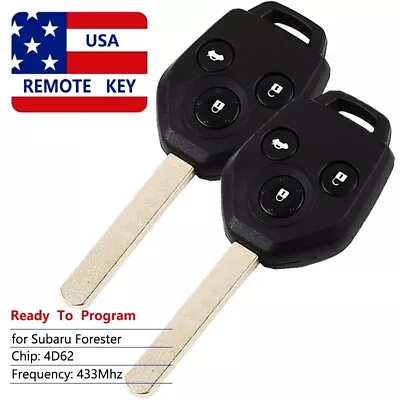 2x For Subaru Forester 2008 2009 2010 11 2012 New 433MHz 4D62 Remote Car Key Fob • $22.50