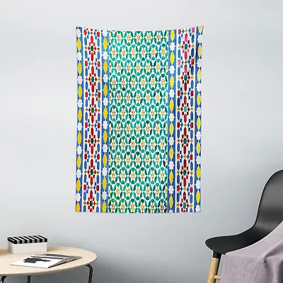 Moroccan Tapestry Colorful Mosaic Wall Print Wall Hanging Decor • $32.99