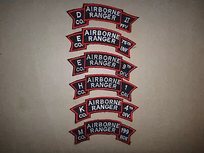 6 Vietnam War US Army AIRBORNE RANGER Scrolls Patches • $18