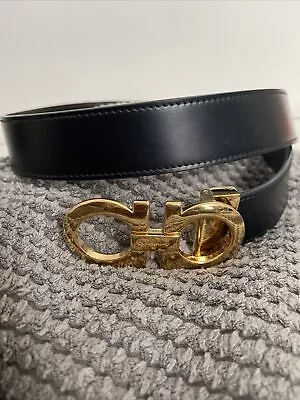 £300 • Buy Ferragamo Mens Reversible And Adjustsble Gancini Belt, Black And Brown 34 Inches
