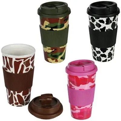 £6.99 • Buy Plastic Mug Cup New Silicone Takeaway Travel Coffee Lid Sleeve Tea Insulated Car