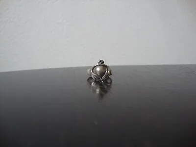 Vintage Irish Claddagh Love Promise Heart Sterling Silver Stamped 925 Ring Sz 6 • $11.99