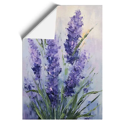 Lavender Flower Gestural Wall Art Print Framed Canvas Picture Poster Decor • £14.95