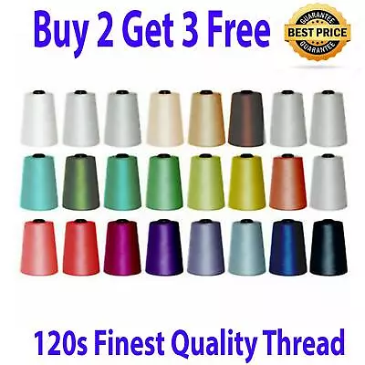 £4.99 • Buy 5000 Yards Overlocking 120s Thread Polyester Industrial Sewing Machine 27 Colour