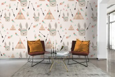 3D Rabbit Tent Pattern Wallpaper Wall Mural Removable Self-adhesive Sticker 433 • $225.18