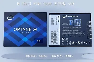 $15.95 • Buy Intel Optane Memory M10 SSD M.2 2280 16GB MEMPEK1J016GAL PCIe 3.0 3D Xpoint NVMe